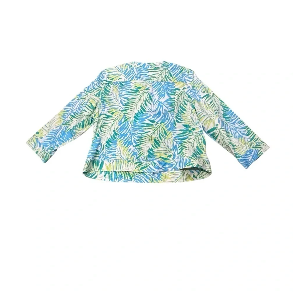 EUC Tropical Leaf Print Jacket Lara Lane Sz 16